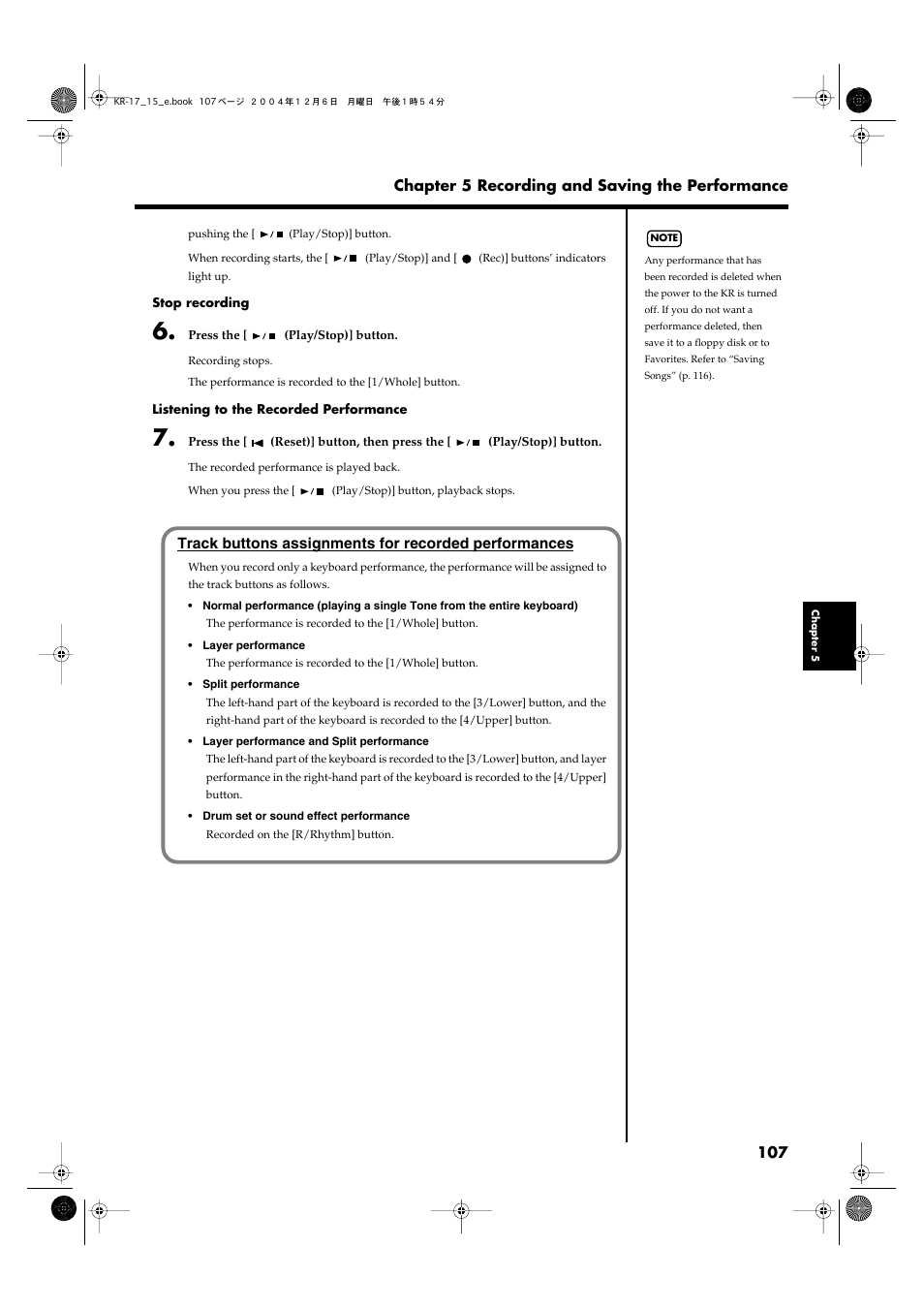 Roland KR-17 User Manual | Page 107 / 212