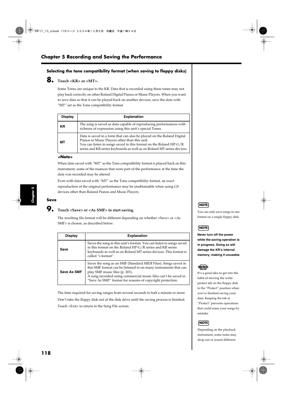 Roland KR-17 User Manual | Page 118 / 212