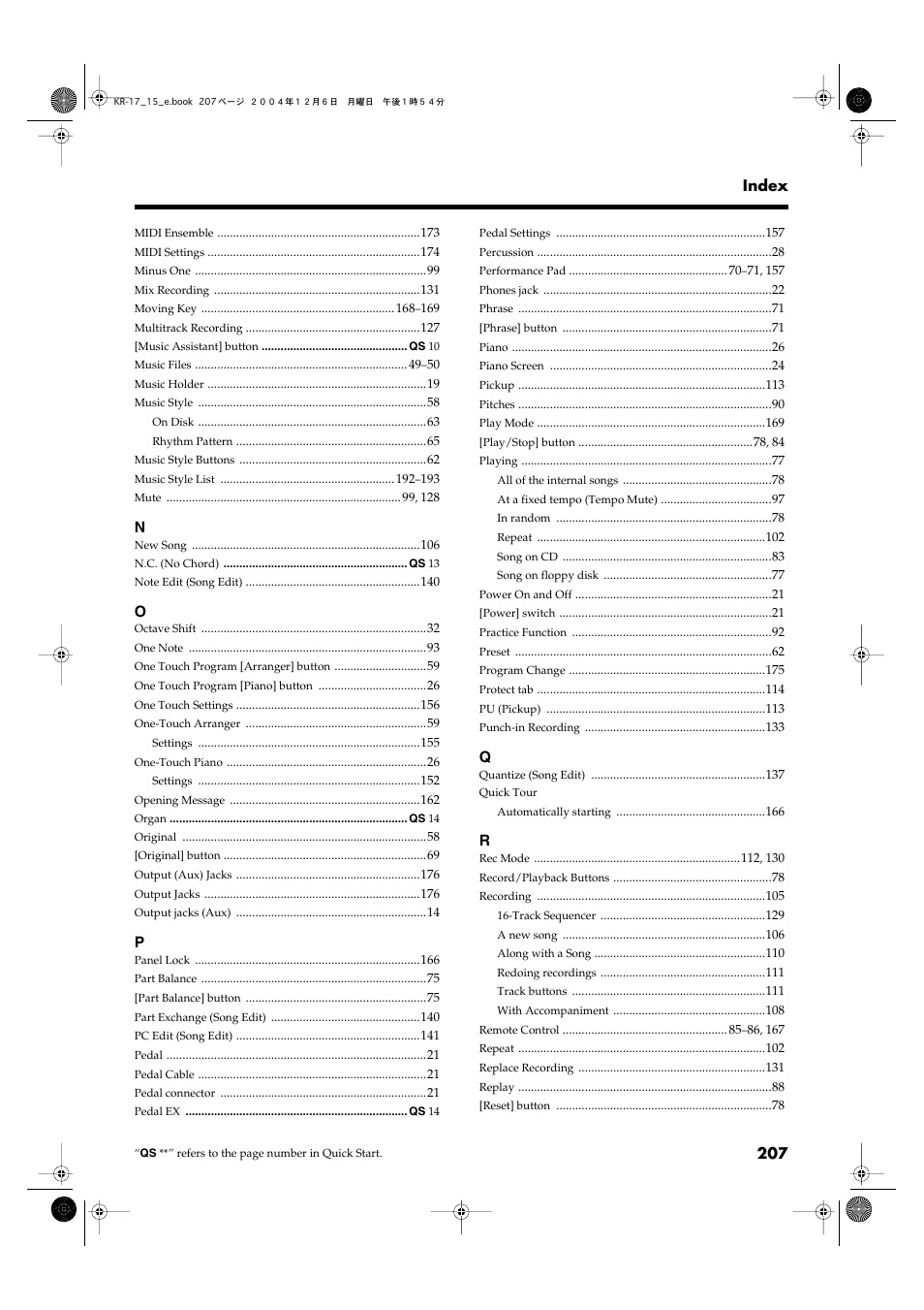 Roland KR-17 User Manual | Page 207 / 212