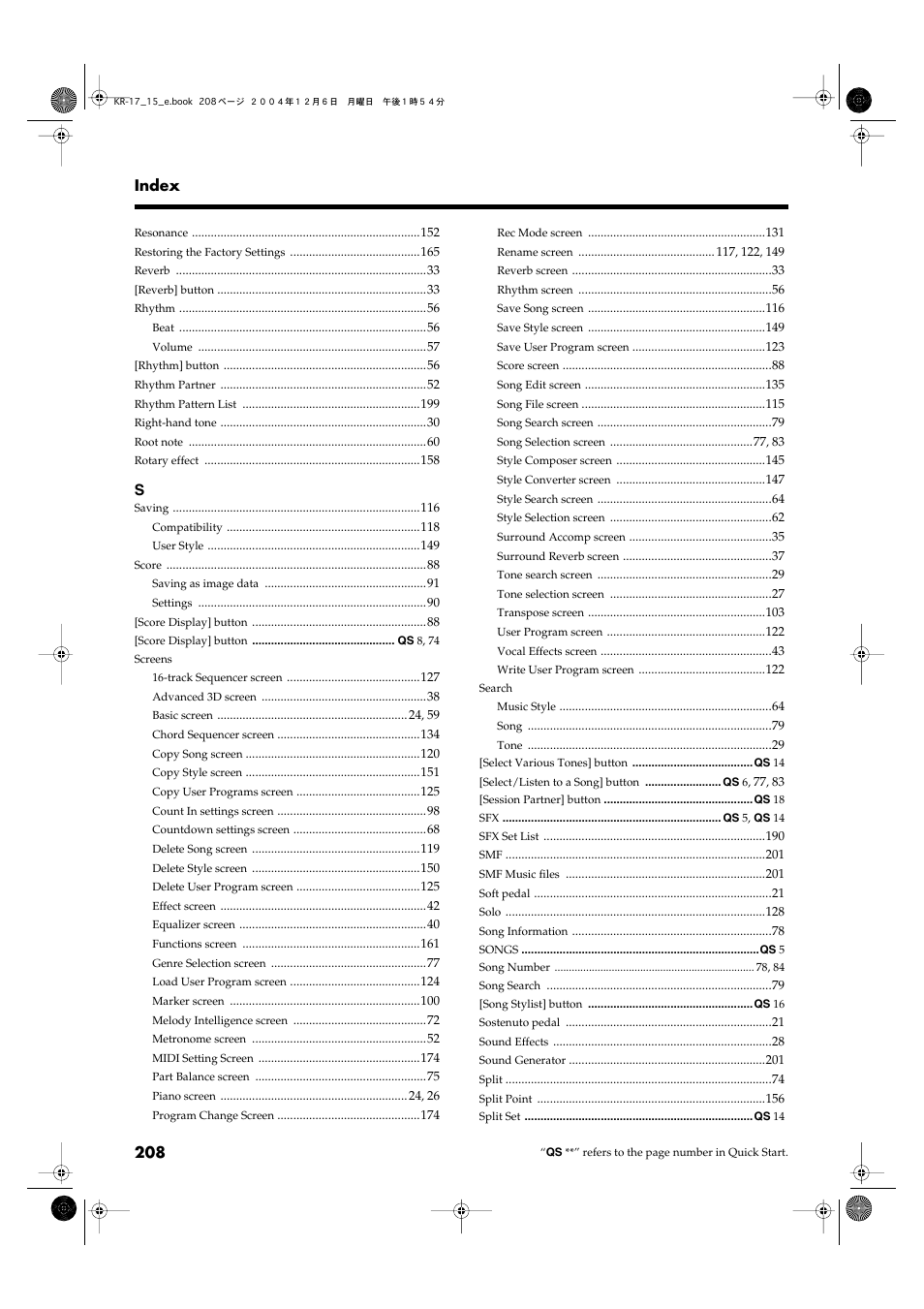 Roland KR-17 User Manual | Page 208 / 212