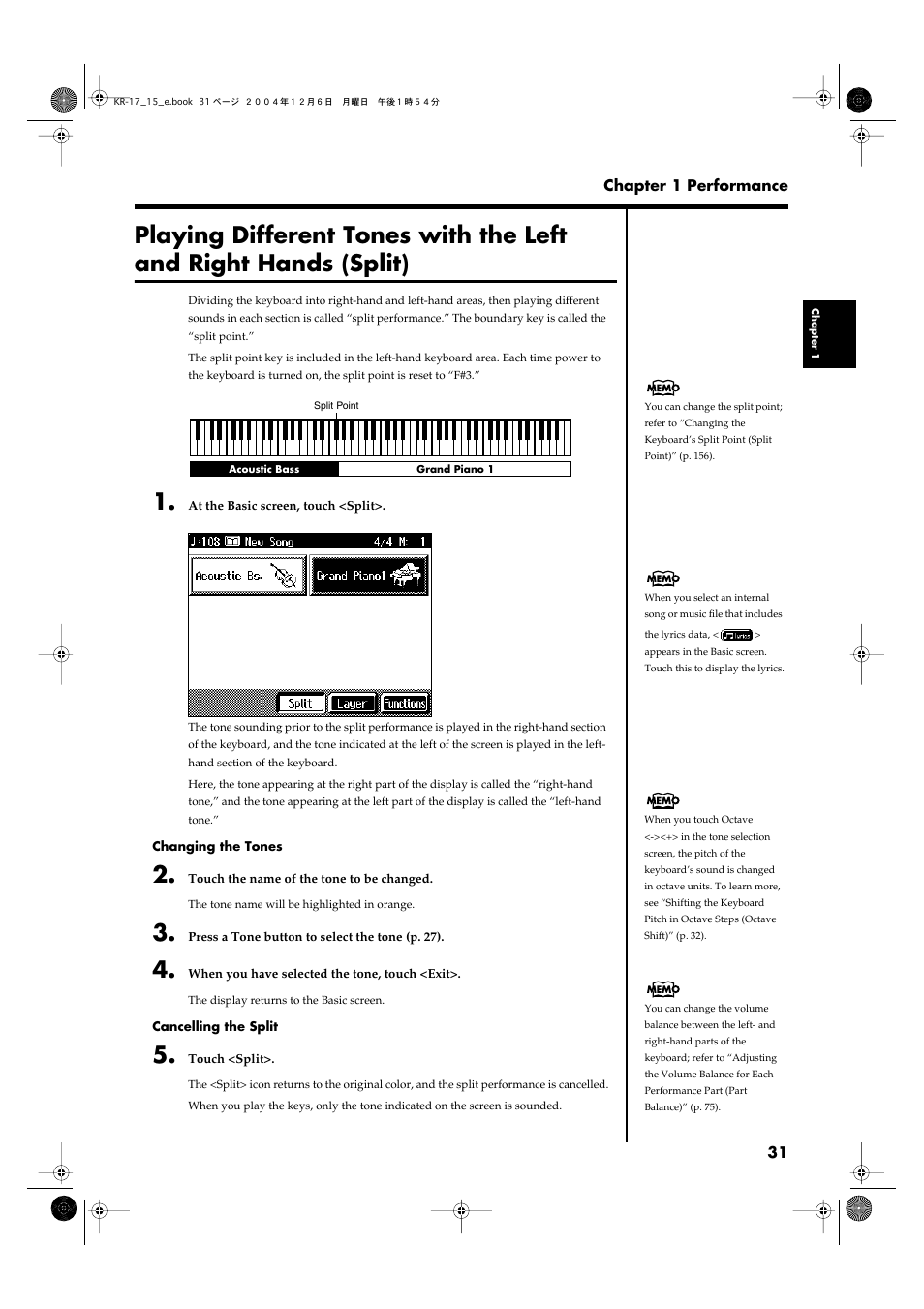 Roland KR-17 User Manual | Page 31 / 212