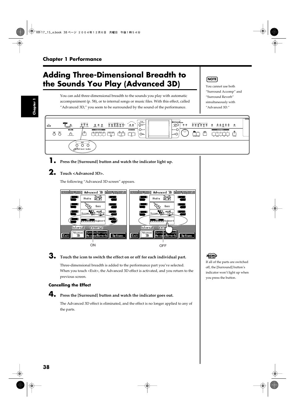 P. 38) | Roland KR-17 User Manual | Page 38 / 212