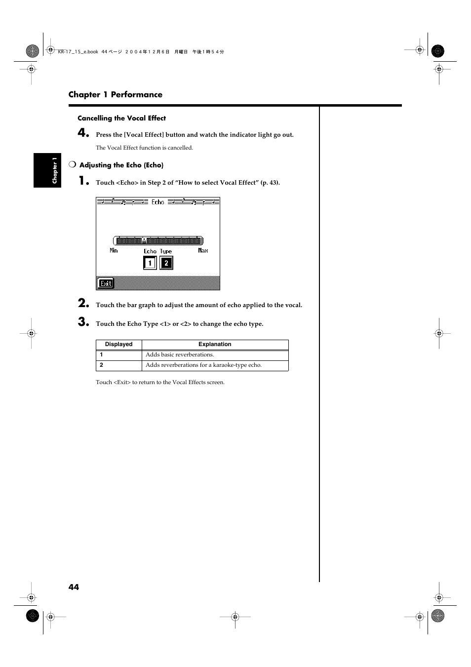 P. 44 | Roland KR-17 User Manual | Page 44 / 212