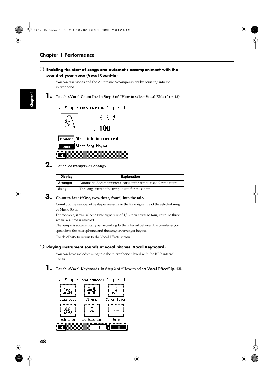 P. 48 | Roland KR-17 User Manual | Page 48 / 212