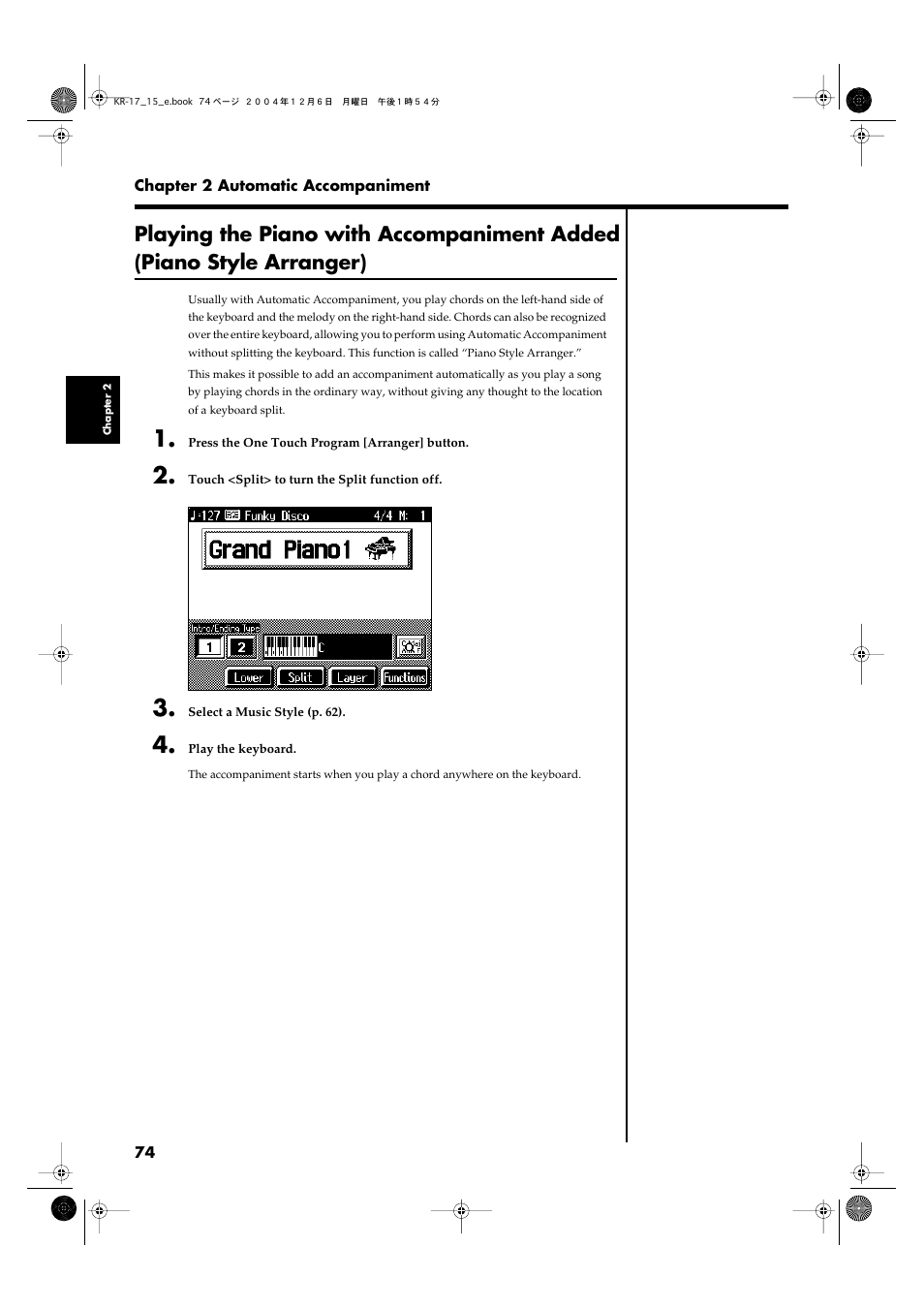 Roland KR-17 User Manual | Page 74 / 212