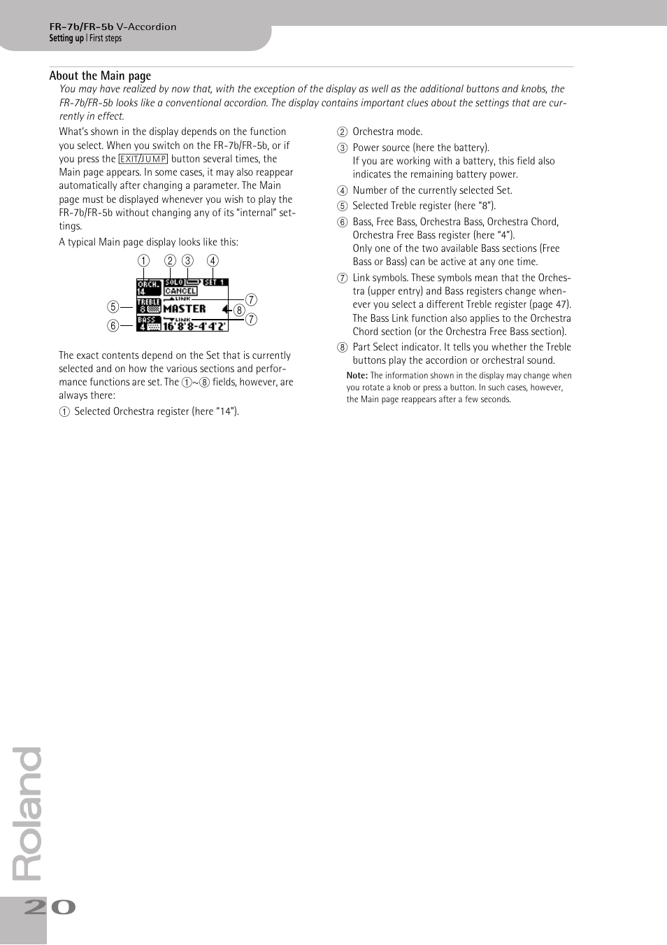 Roland V-ACCORDION FR-7 User Manual | Page 20 / 118