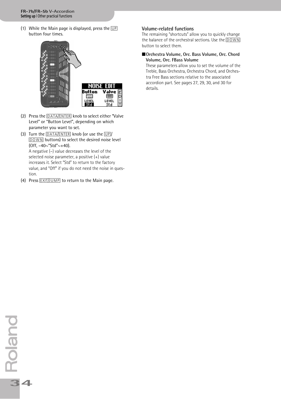 Volume-related functions | Roland V-ACCORDION FR-7 User Manual | Page 34 / 118