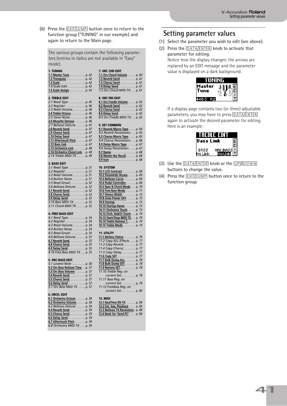 Setting parameter values | Roland V-ACCORDION FR-7 User Manual | Page 41 / 118