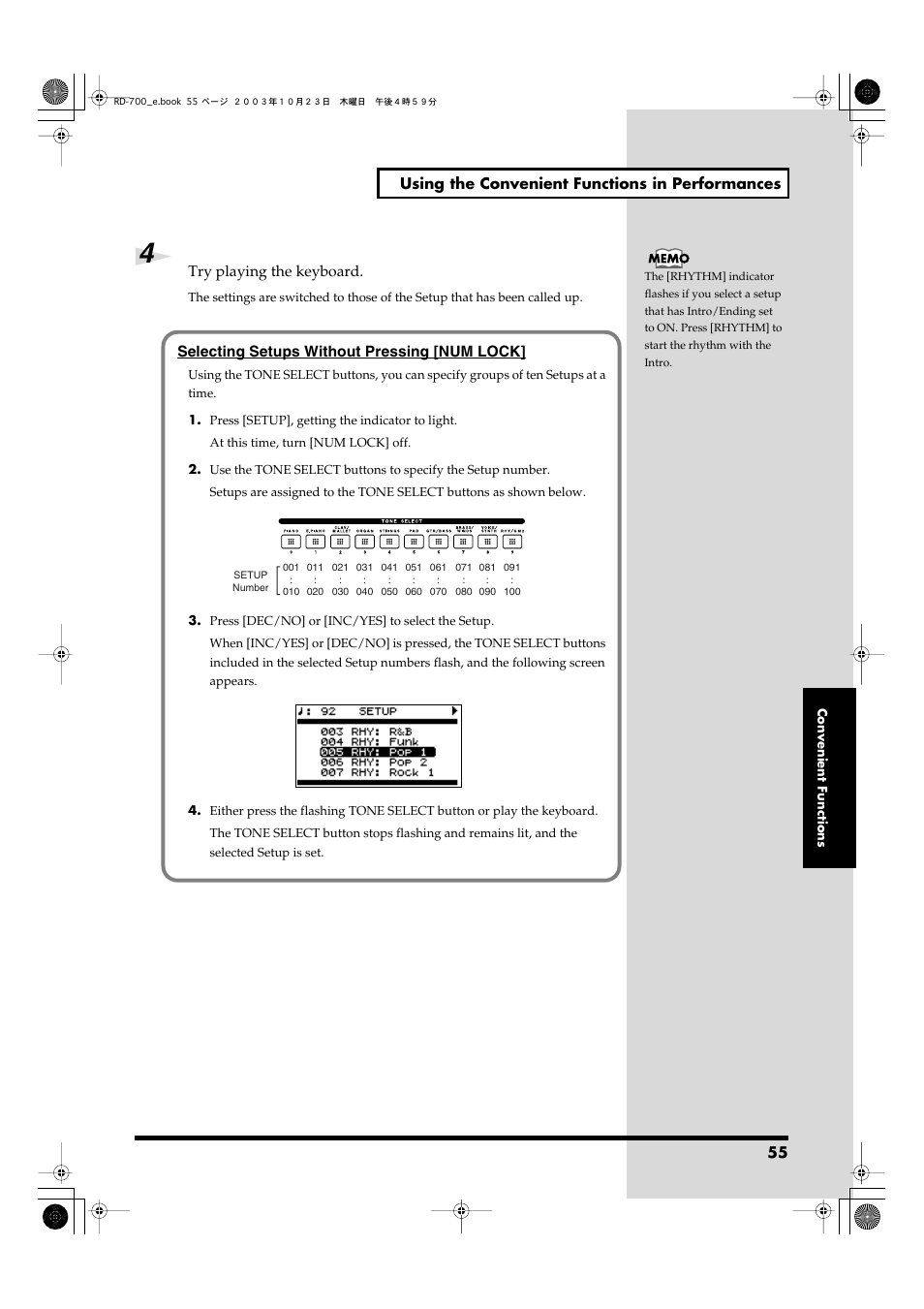 Roland RD-700 User Manual | Page 55 / 172