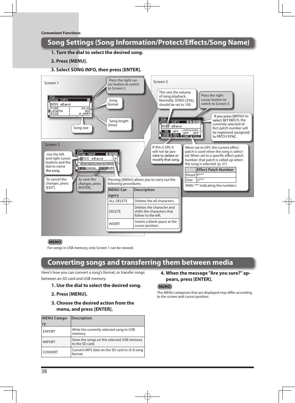Roland eBand JS-8 User Manual | Page 40 / 47