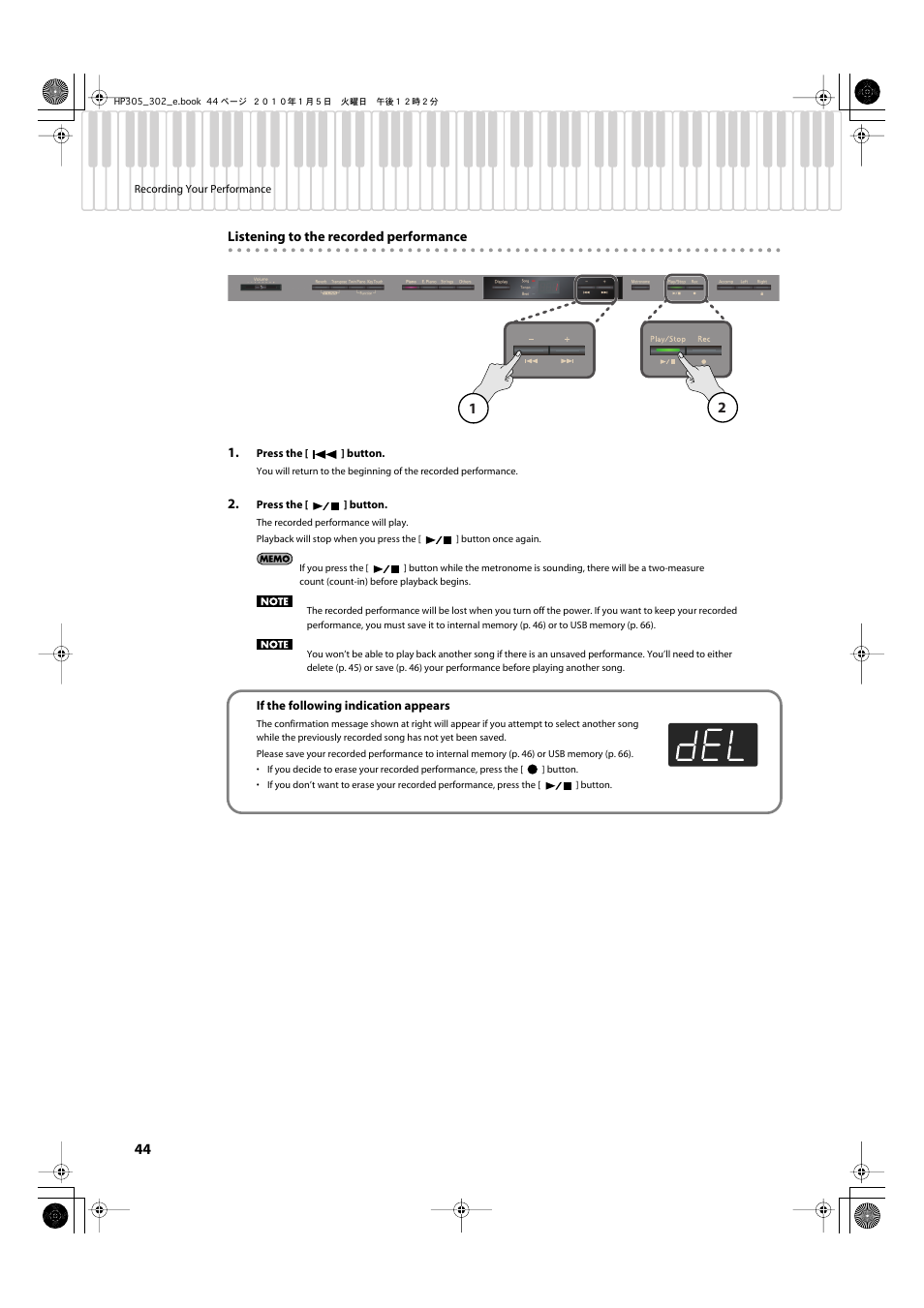 Roland HP305 User Manual | Page 42 / 92