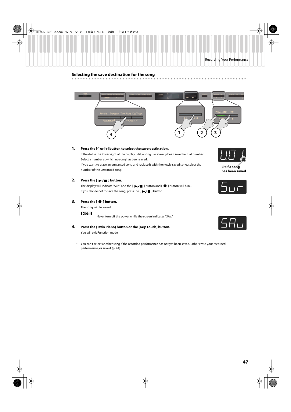 Roland HP305 User Manual | Page 45 / 92