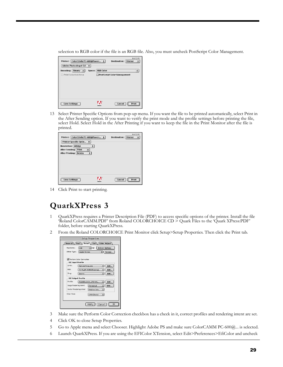 Quarkxpress 3 | Roland PC-600 User Manual | Page 29 / 36
