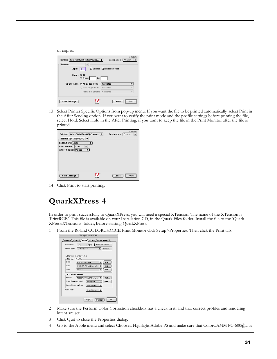 Quarkxpress 4 | Roland PC-600 User Manual | Page 31 / 36