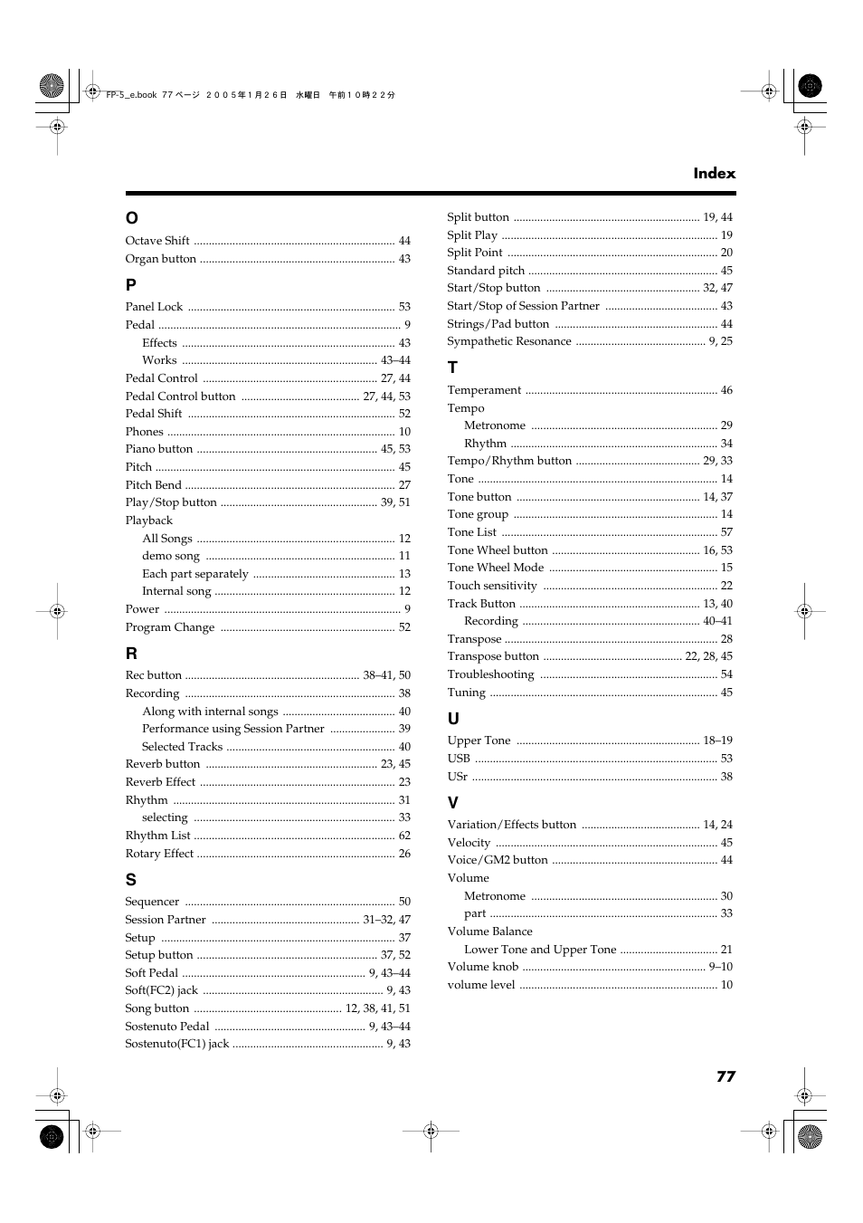 Roland FP-5 User Manual | Page 77 / 80