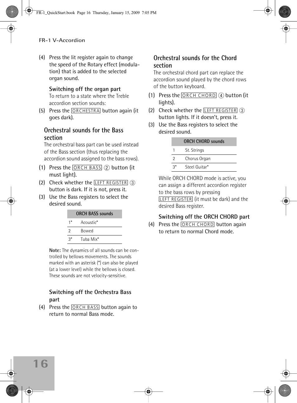 Roland FR-1 User Manual | Page 16 / 100