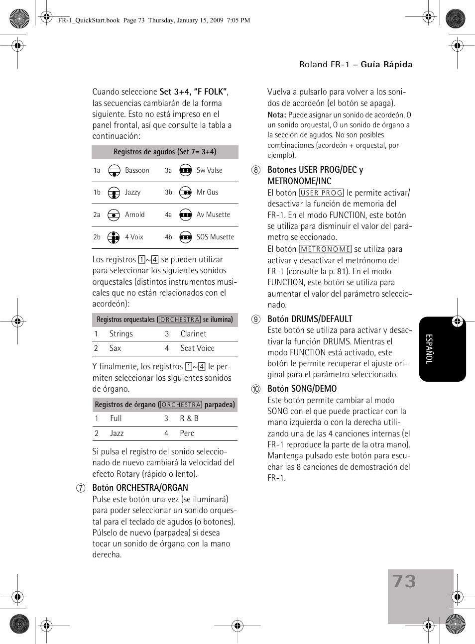 Roland FR-1 User Manual | Page 73 / 100