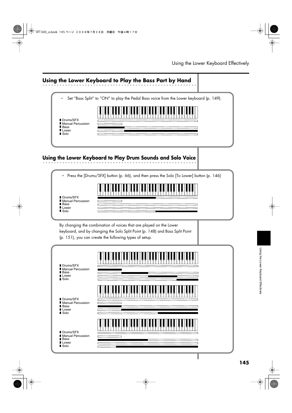 145 using the lower keyboard effectively | Roland ATELIER AT-500 User Manual | Page 147 / 272