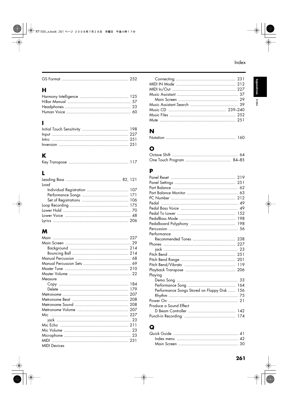 Roland ATELIER AT-500 User Manual | Page 263 / 272