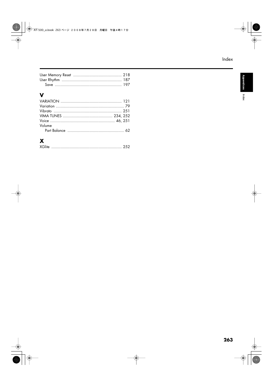 Roland ATELIER AT-500 User Manual | Page 265 / 272