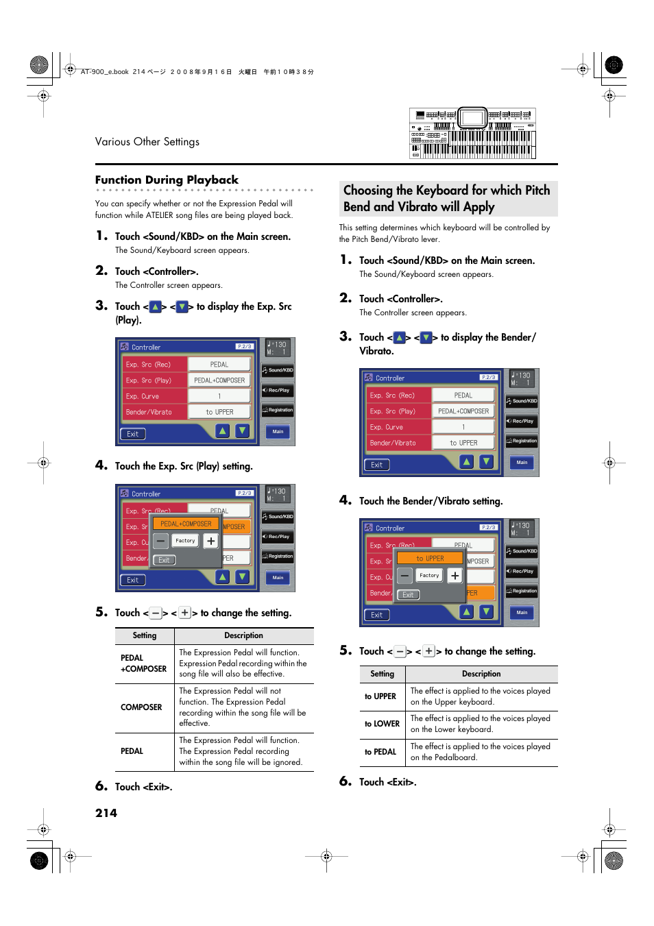 Performance (p. 214) | Roland Atelier AT900 User Manual | Page 216 / 308