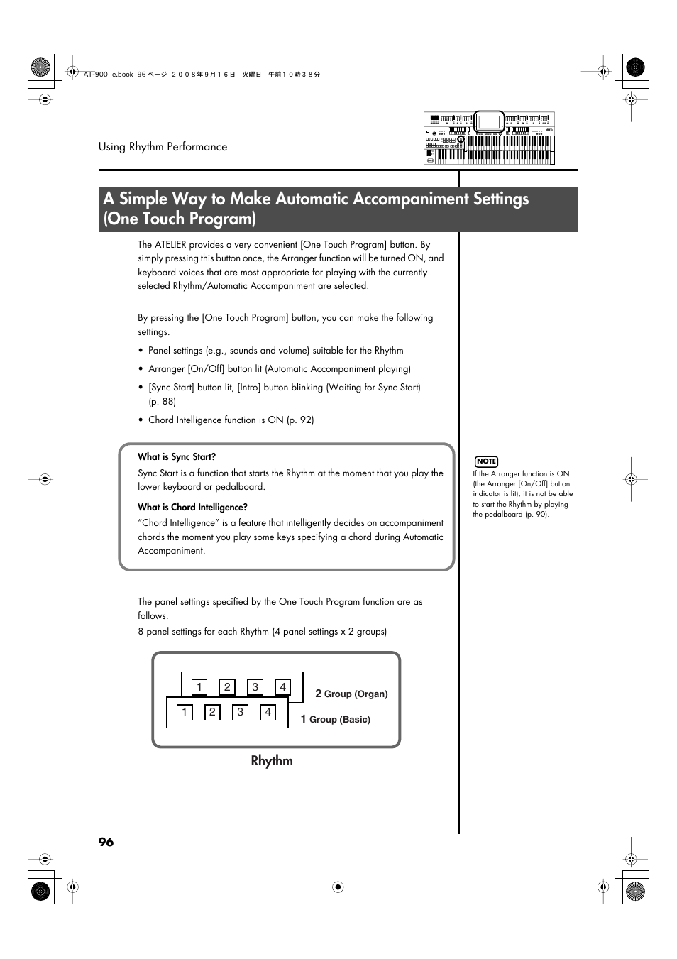 P. 96, Rhythm | Roland Atelier AT900 User Manual | Page 98 / 308