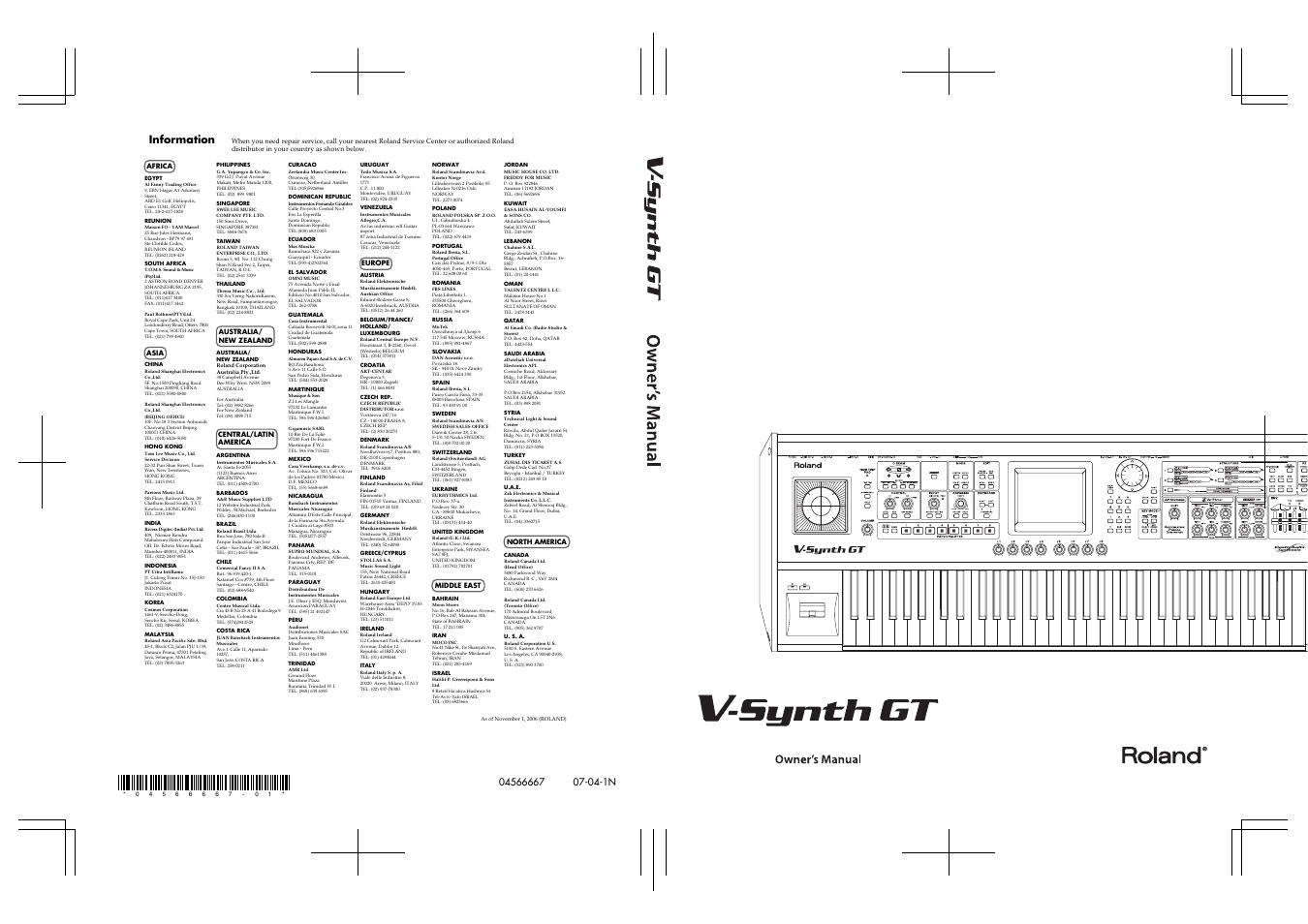 Roland V-Synth GT User Manual | 248 pages