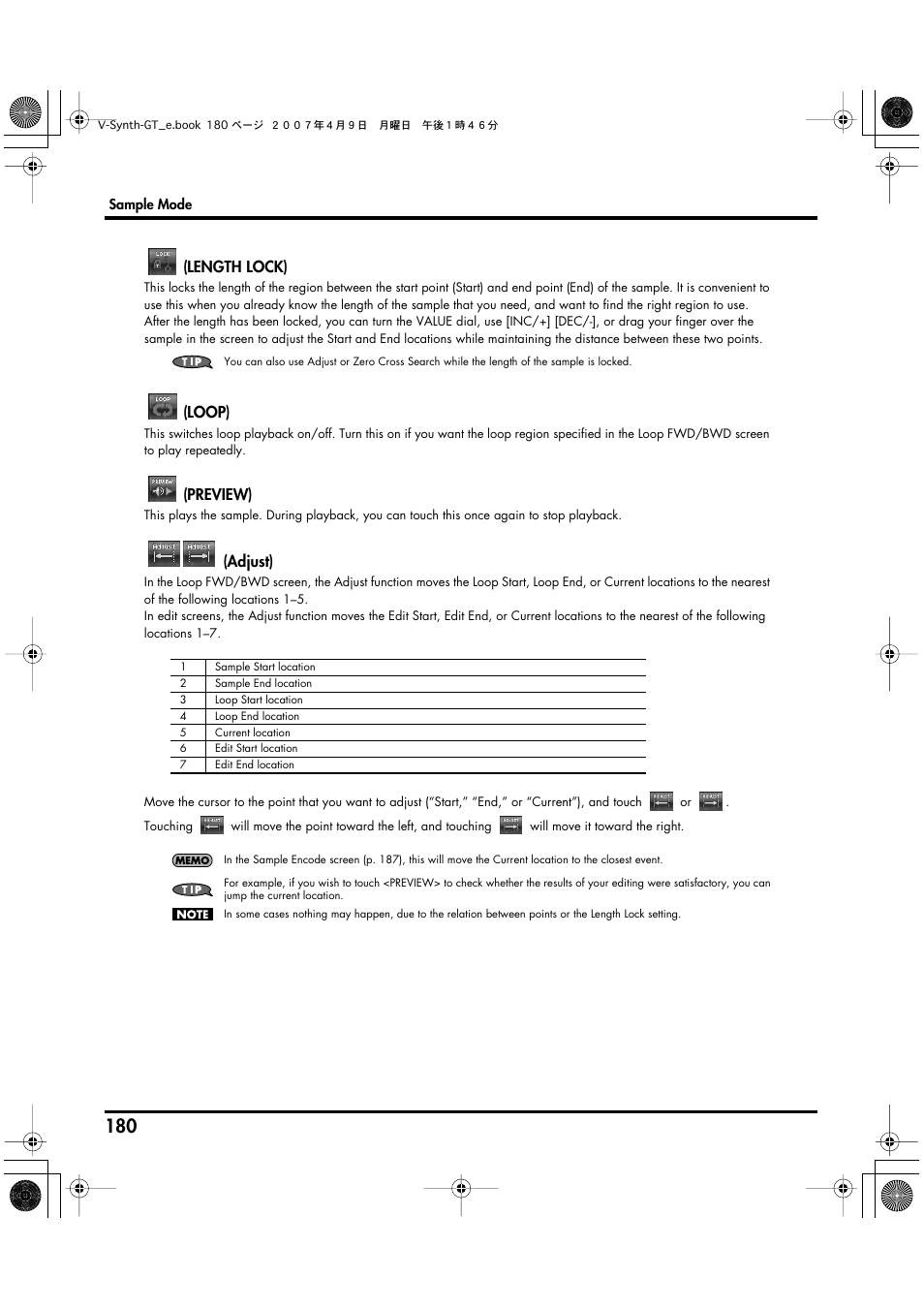 Roland V-Synth GT User Manual | Page 180 / 248