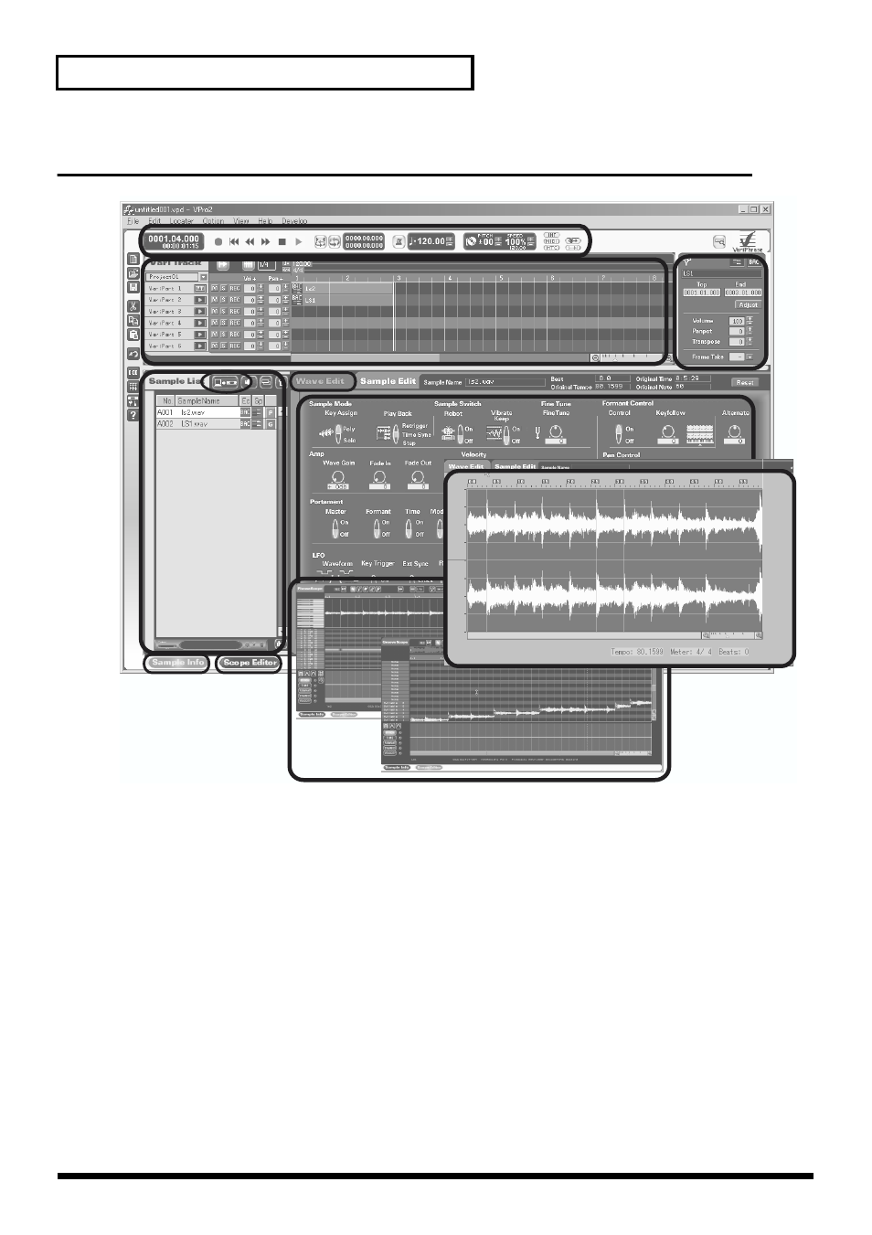 V-producer screen, Bc a f e | Roland maxWerk Musical Instrument User Manual | Page 16 / 156