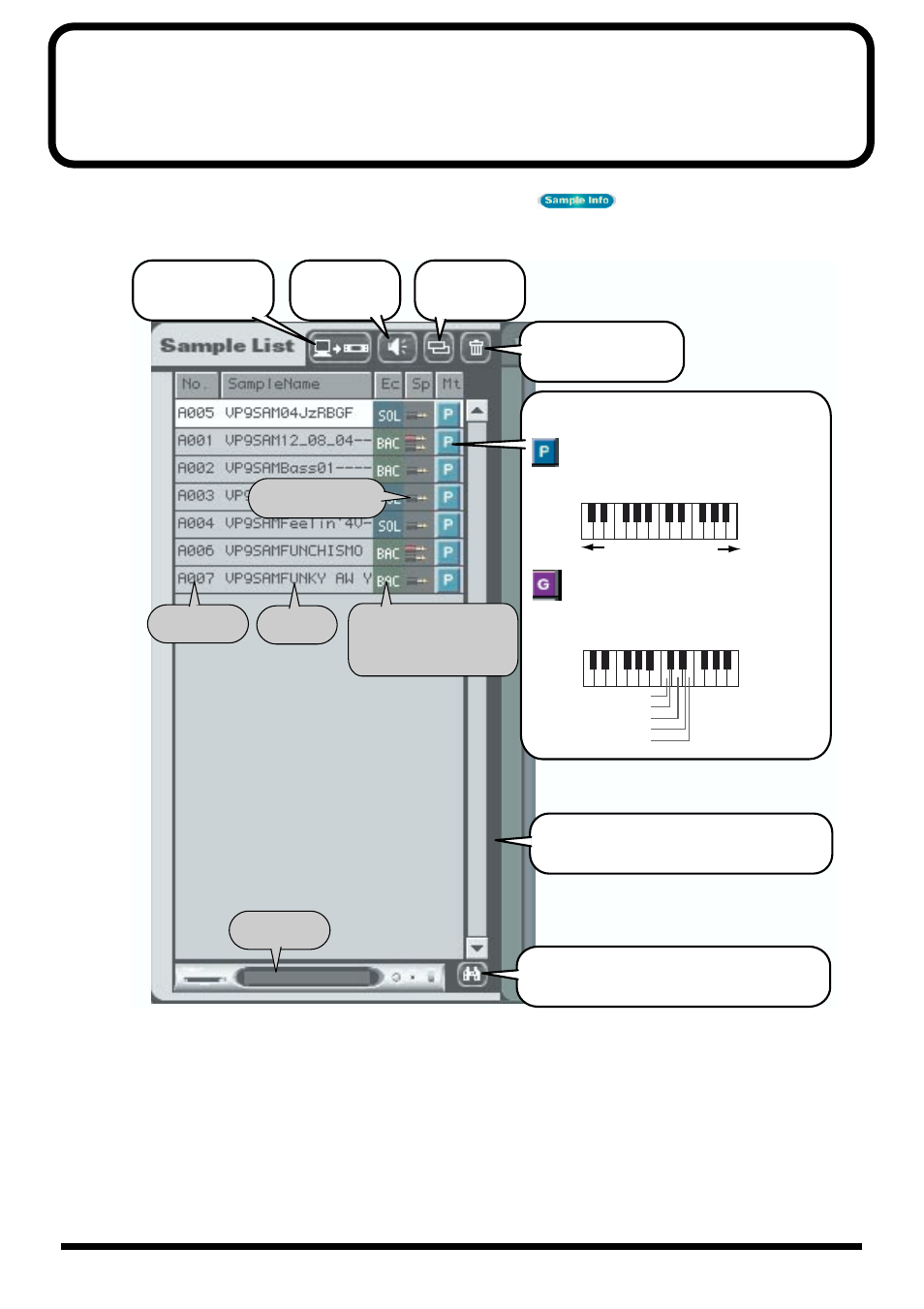 Sample list (p. 52), P. 52) | Roland maxWerk Musical Instrument User Manual | Page 52 / 156