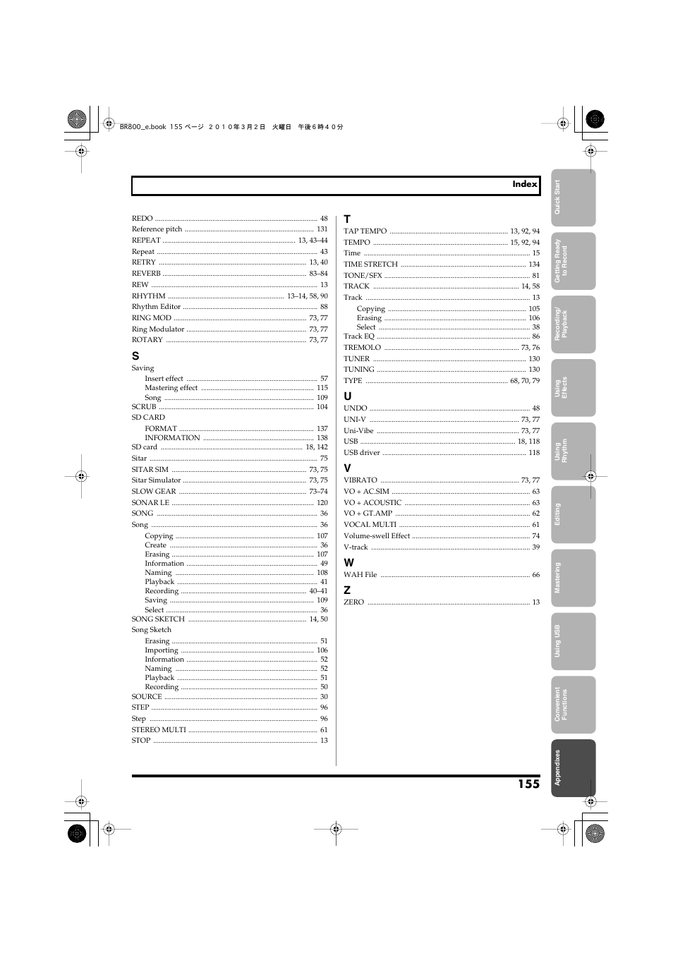 Roland BR-800 User Manual | Page 153 / 156