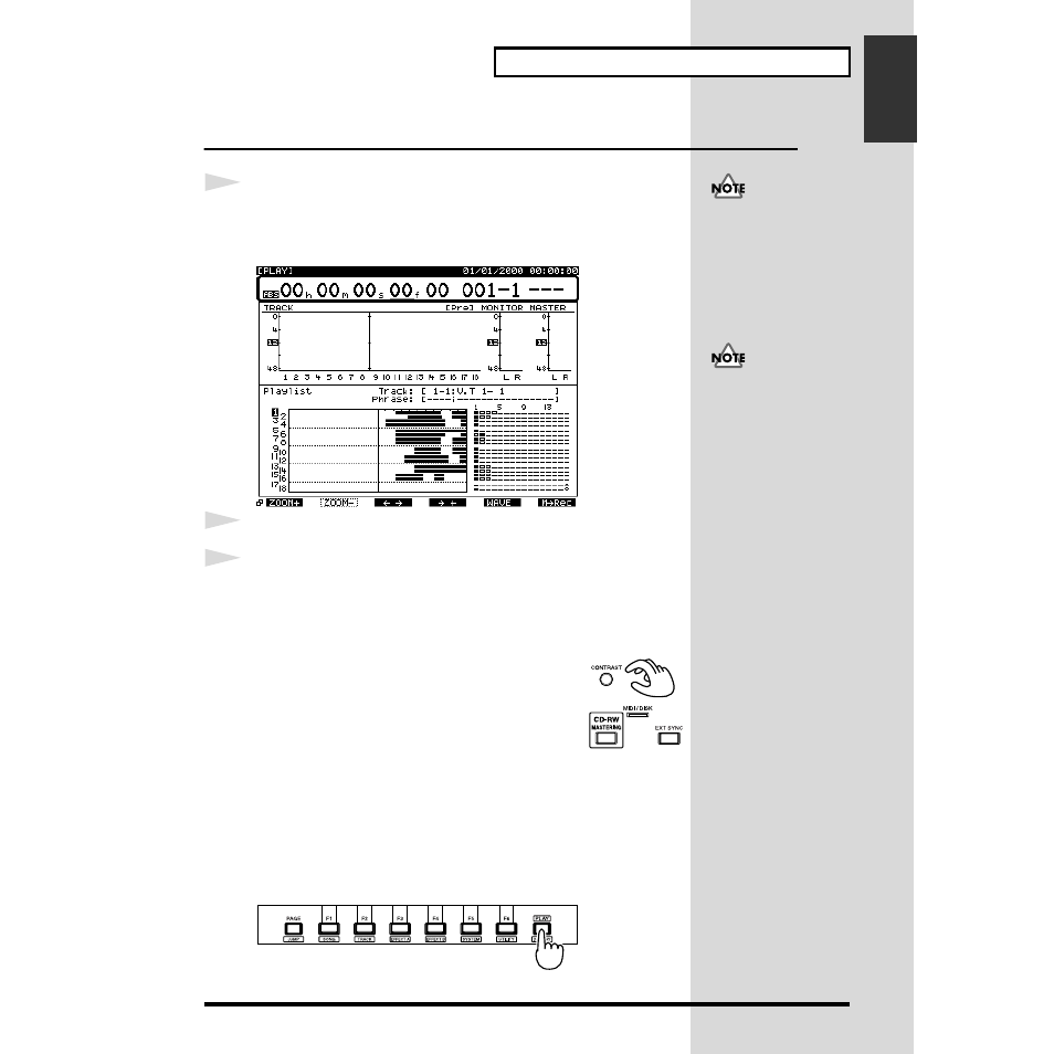 Turning on the power, Adjusting the display contrast | Roland VS-1824 User Manual | Page 13 / 140