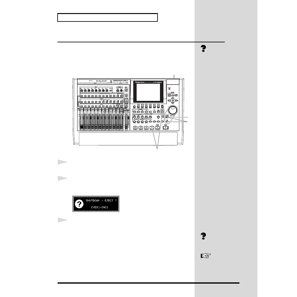 Turning off the power | Roland VS-1824 User Manual | Page 18 / 140