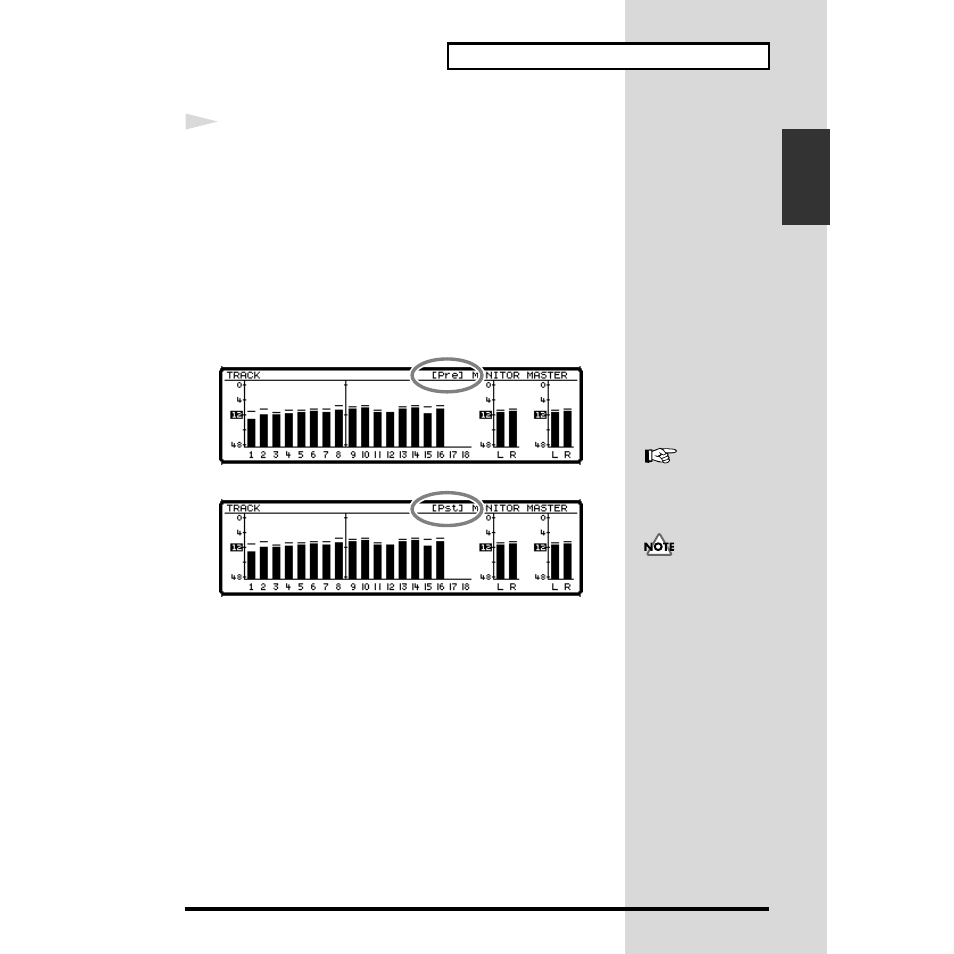Adjusting the overall volume, Adjusting the volume of an individual track, Adjusting the headphone volume | Roland VS-1824 User Manual | Page 27 / 140