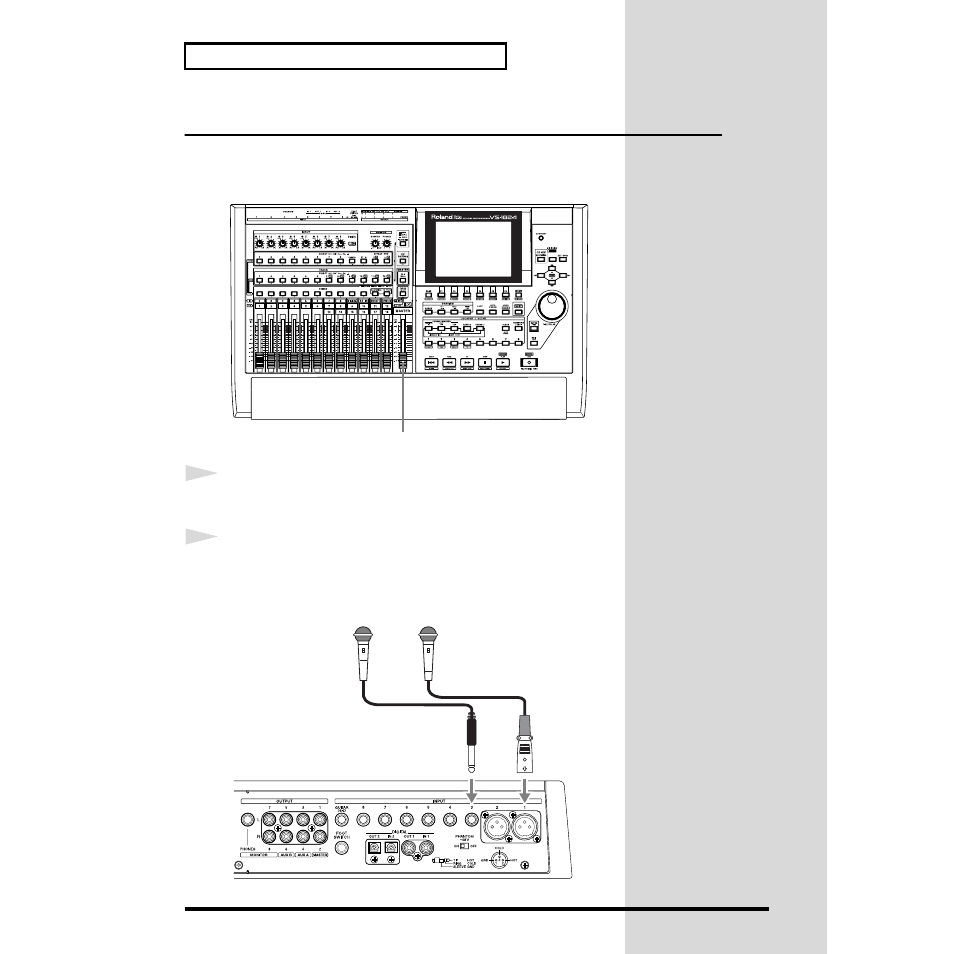 Connecting microphones | Roland VS-1824 User Manual | Page 36 / 140