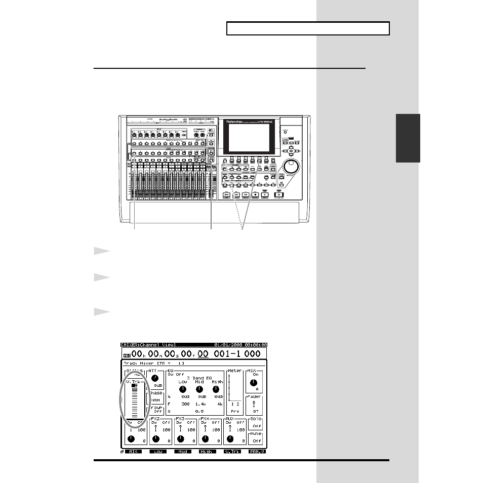 Recording on a v-track | Roland VS-1824 User Manual | Page 55 / 140