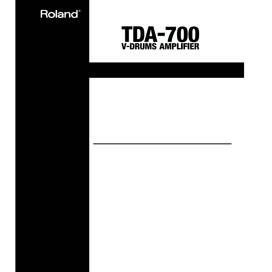 Roland TDA-700 User Manual | 20 pages