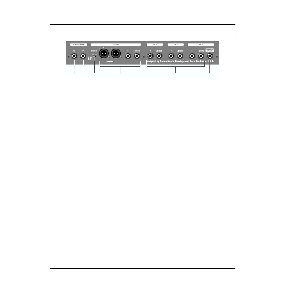 Rear panel, Channel input, Line out | Stereo link | Roland TDA-700 User Manual | Page 10 / 20