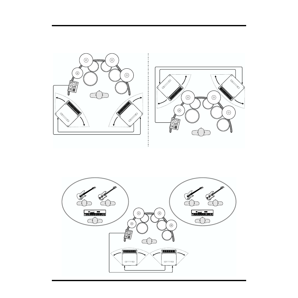 When using tda-700 as a personal monitor, When using tda-700 as a monitor for the whole band | Roland TDA-700 User Manual | Page 15 / 20