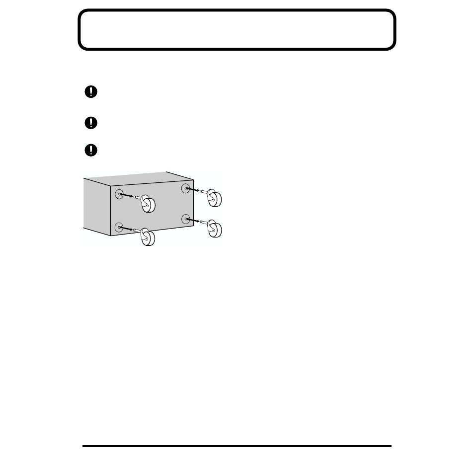 Proper use of the casters | Roland TDA-700 User Manual | Page 16 / 20