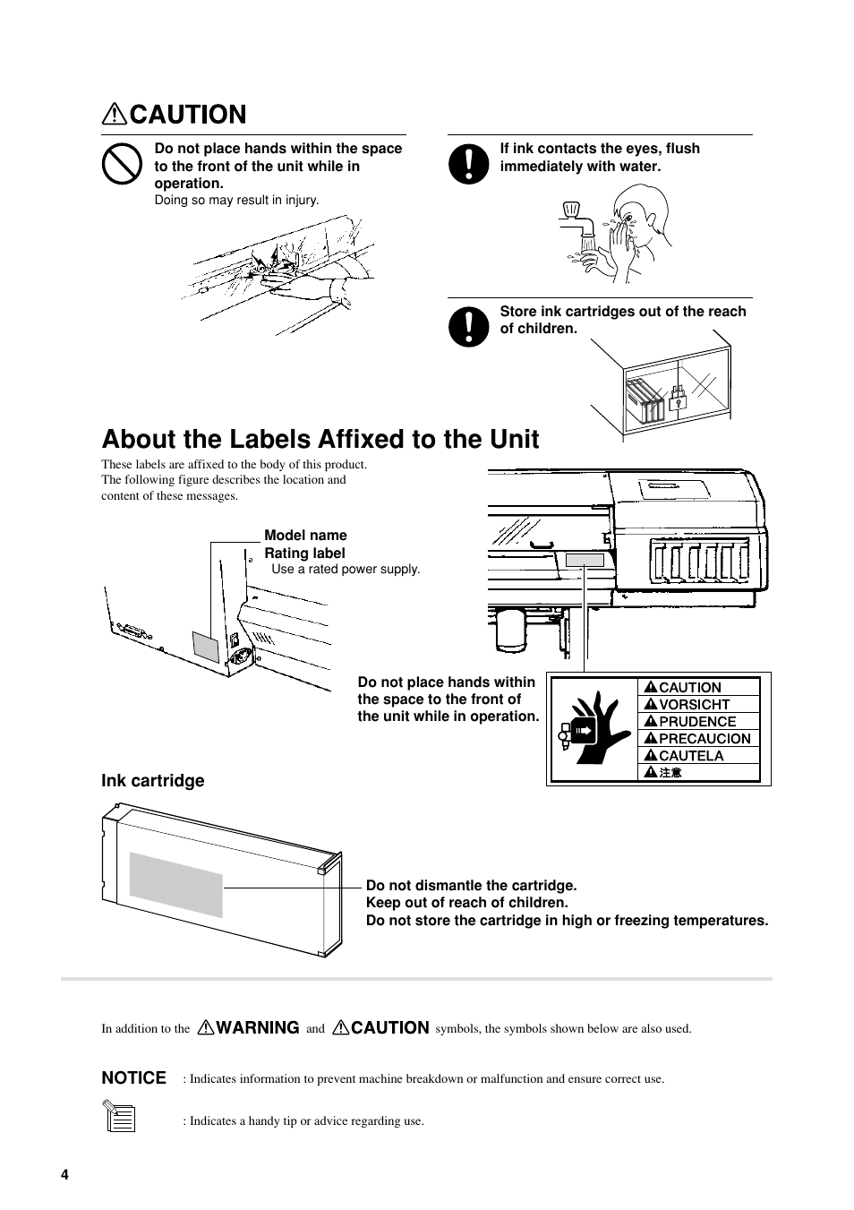 About the labels affixed to the unit | Roland FJ-40 User Manual | Page 6 / 66