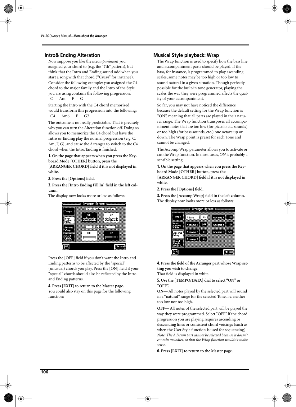 Roland V-Arranger Keyboard VA-76 User Manual | Page 104 / 264