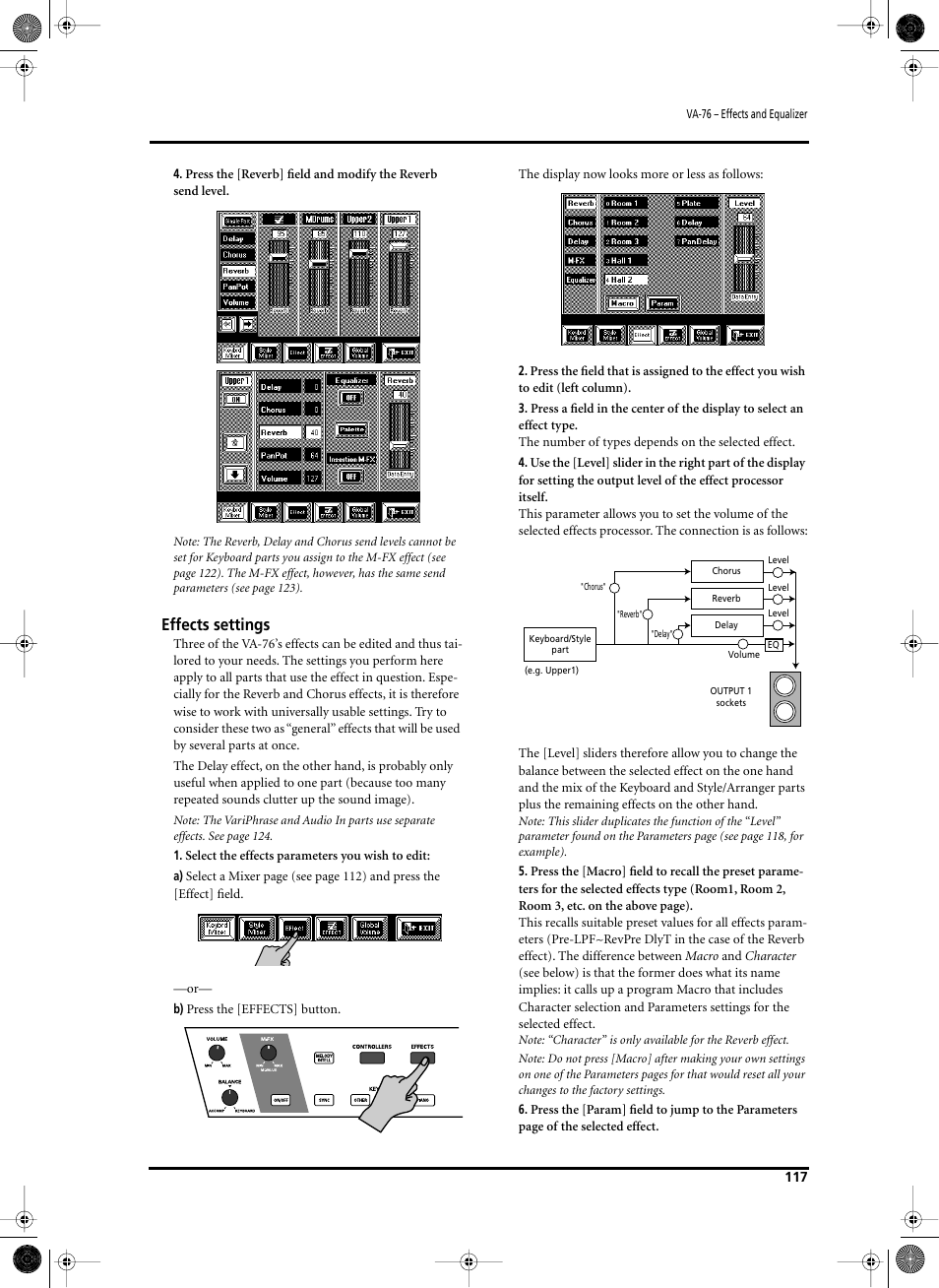 Effects settings | Roland V-Arranger Keyboard VA-76 User Manual | Page 115 / 264