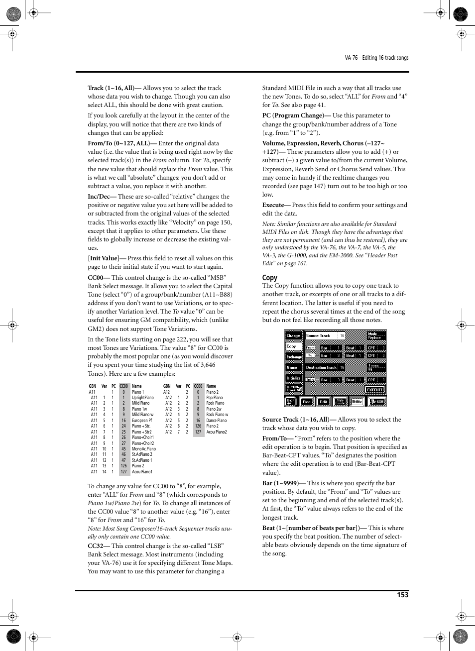 Copy | Roland V-Arranger Keyboard VA-76 User Manual | Page 151 / 264