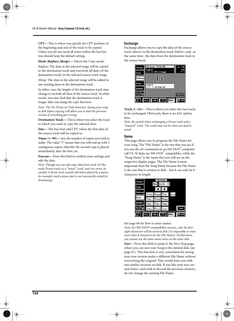 Roland V-Arranger Keyboard VA-76 User Manual | Page 152 / 264