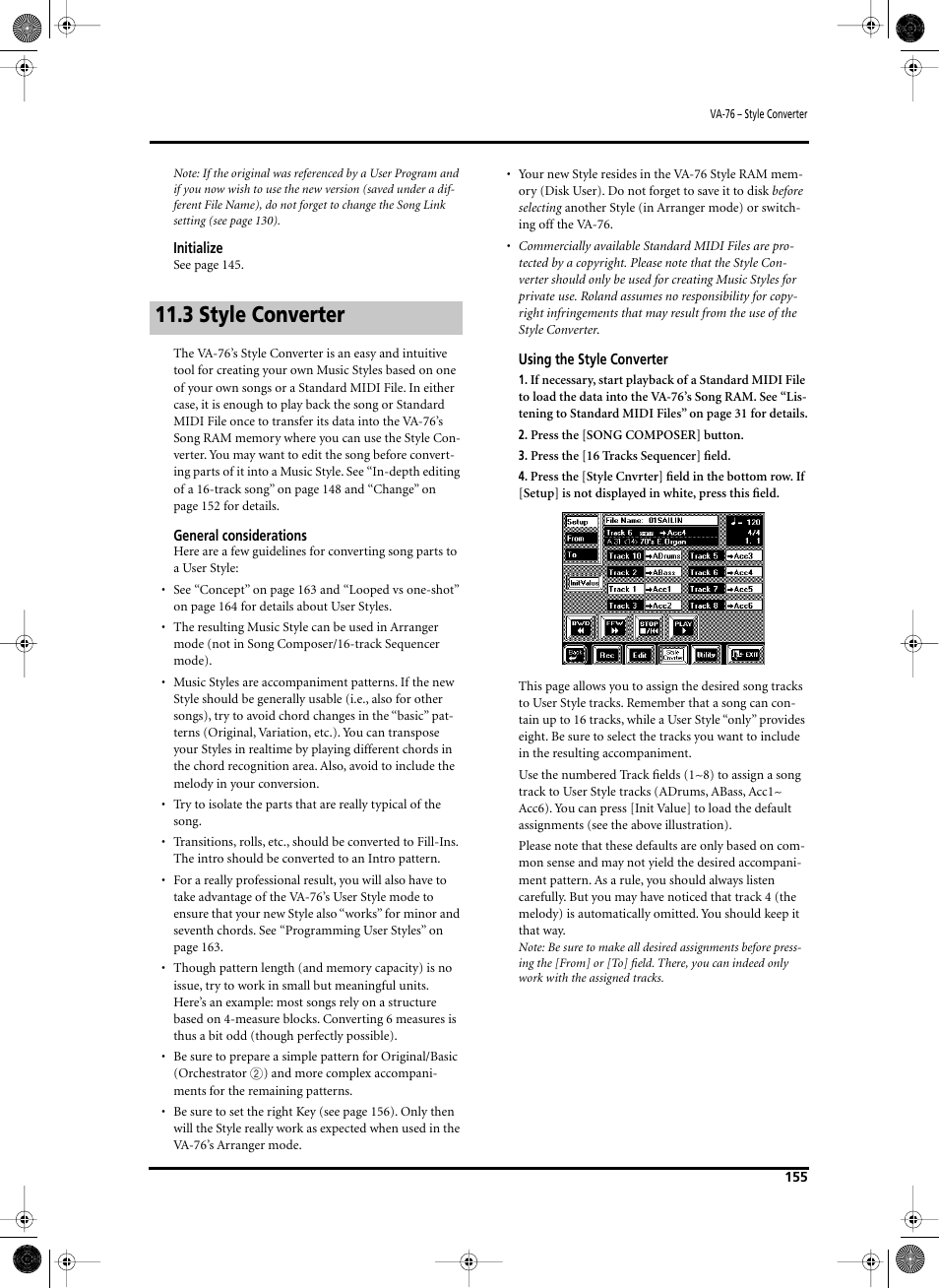 3 style converter | Roland V-Arranger Keyboard VA-76 User Manual | Page 153 / 264