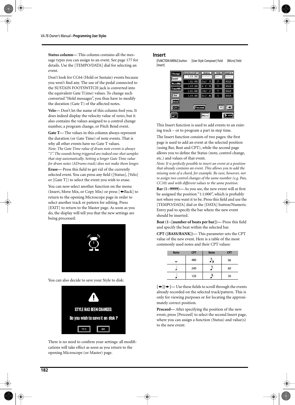 Insert | Roland V-Arranger Keyboard VA-76 User Manual | Page 180 / 264