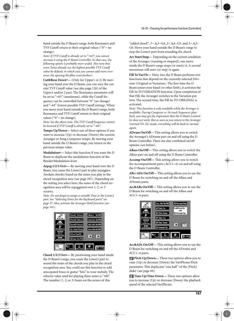 Roland V-Arranger Keyboard VA-76 User Manual | Page 185 / 264