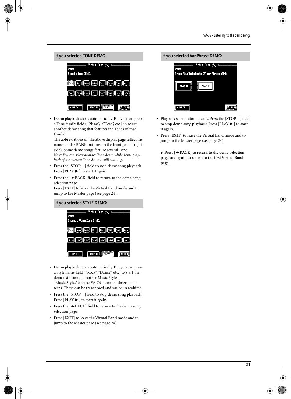 Roland V-Arranger Keyboard VA-76 User Manual | Page 19 / 264