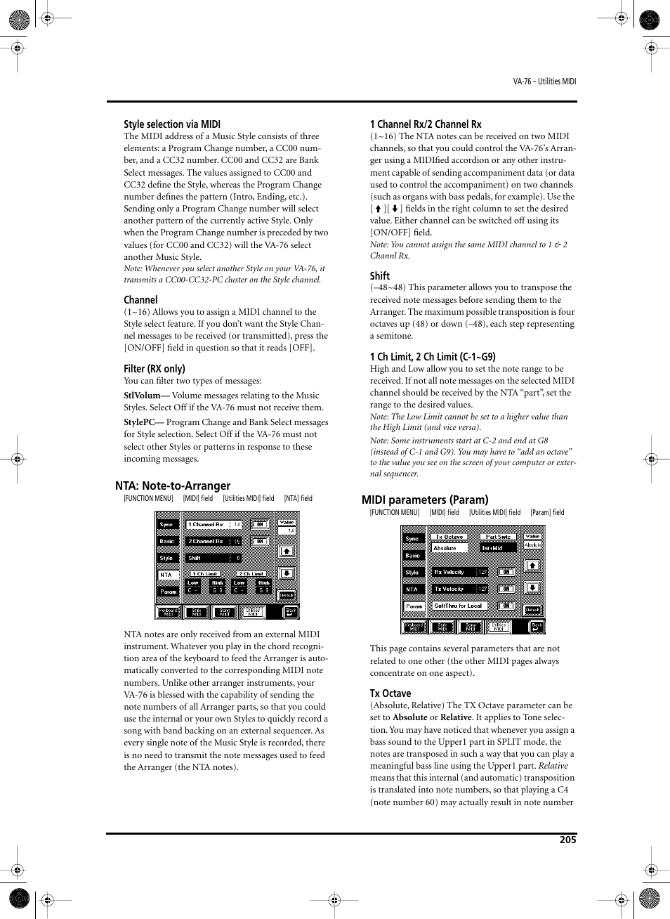 Roland V-Arranger Keyboard VA-76 User Manual | Page 203 / 264